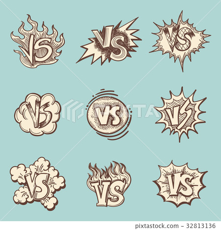 Vintage versus hand drawn labels collection 32813136