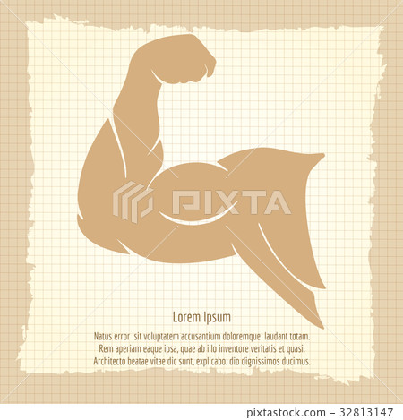 Male muscle arm on vintage background 32813147