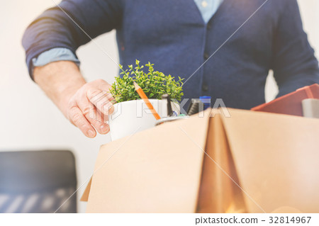 Fired precise man taking all his belongings with Fired precise man taking all his belongings with 32814967
