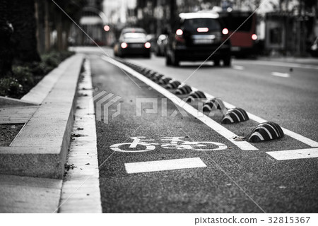 Bicycle road sign on the street 32815367