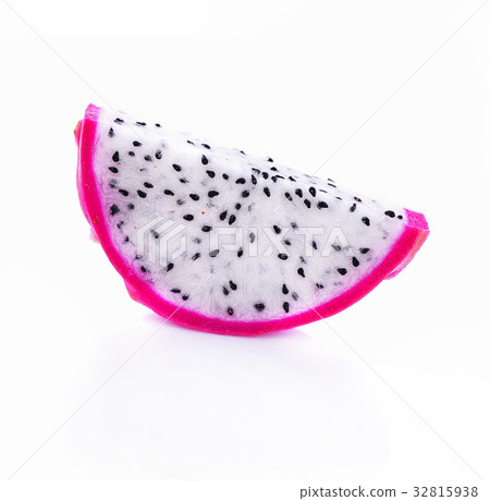 Dragon fruit slices on white background 32815938