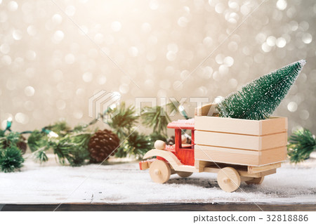 Christmas tree on toy truck Christmas tree on toy truck 32818886