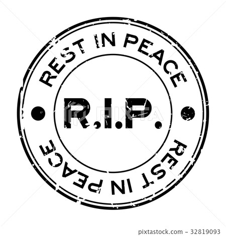 Grunge black R.I.P (Rest in Peace) rubber stamp 32819093