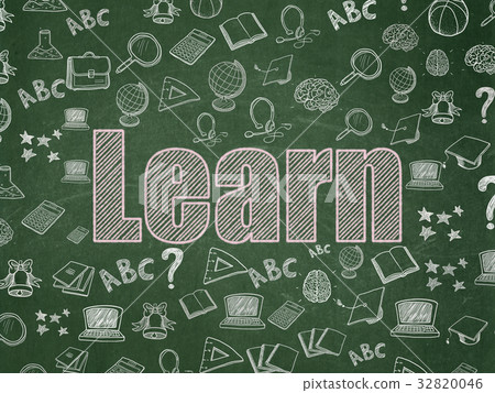 Learning concept: Learn on School board background 32820046