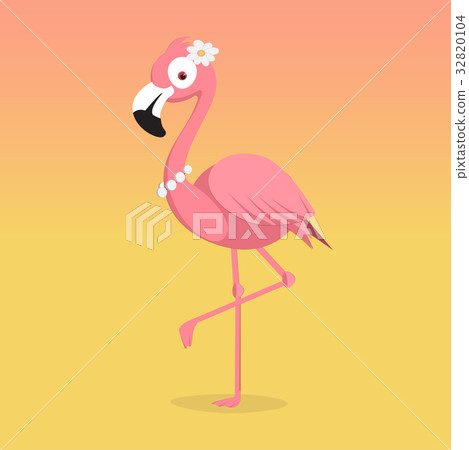 Pink flamingo vector illustration isolated on Pink flamingo vector illustration isolated on 32820104