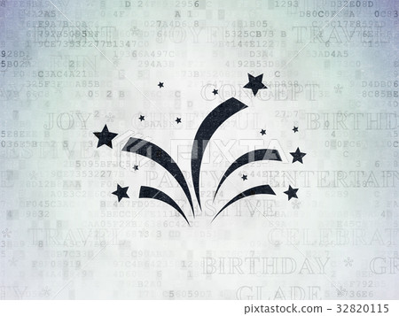 Holiday concept: Fireworks on Digital Data Paper Holiday concept: Fireworks on Digital Data Paper 32820115