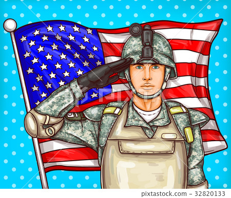 Vector pop art illustration for a memorial day - a 32820133