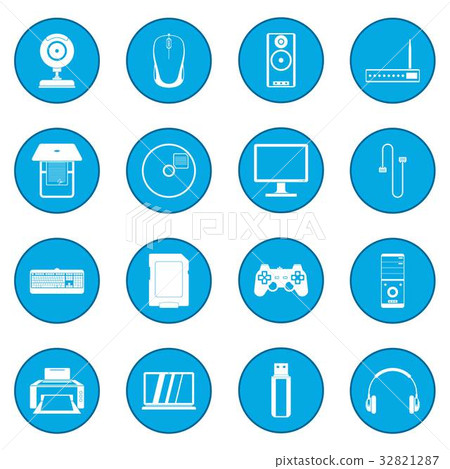 Computer icon blue Computer icon blue 32821287