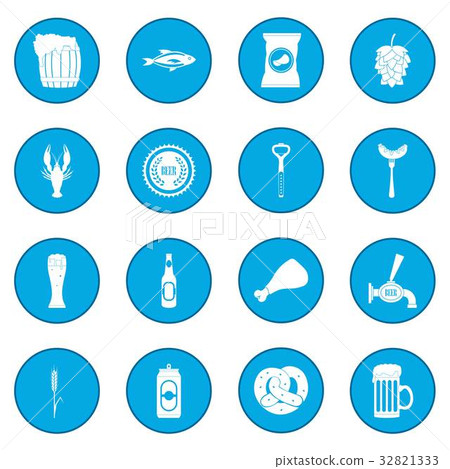 Beer icon blue 32821333