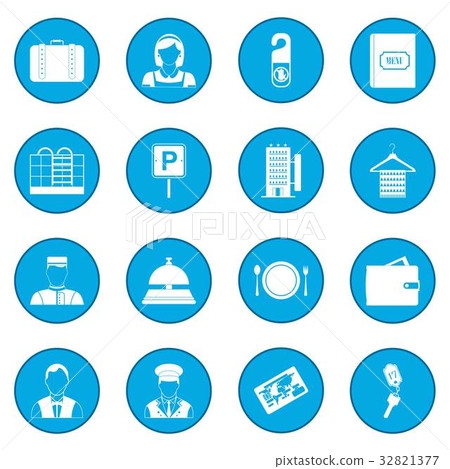 Hotel icon blue Hotel icon blue 32821377