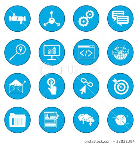 Seo web icon blue Seo web icon blue 32821394