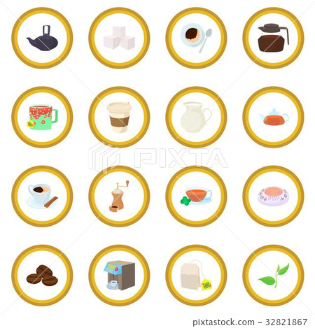 Coffee and tea icon circle Coffee and tea icon circle 32821867