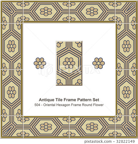 Antique tile frame pattern set - Stock Illustration [32822149] - PIXTA