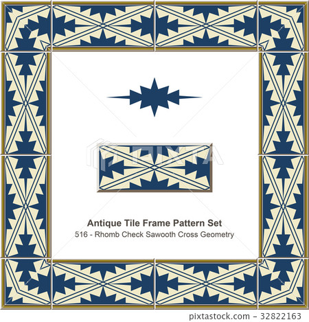 Antique tile frame pattern set - Stock Illustration [32822163] - PIXTA