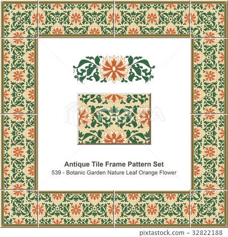 Antique tile frame pattern set - Stock Illustration [32822188] - PIXTA