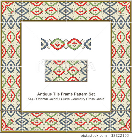 Antique tile frame pattern set - Stock Illustration [32822193] - PIXTA