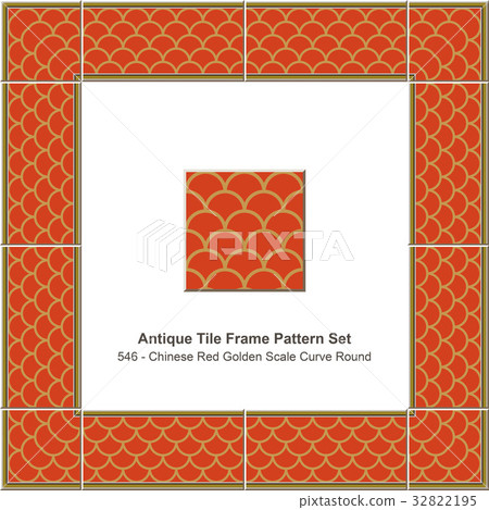 Antique tile frame pattern set - Stock Illustration [32822195] - PIXTA