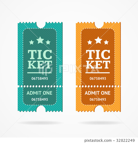Ticket Icon Blank Admit Set Retro Old Style 32822249