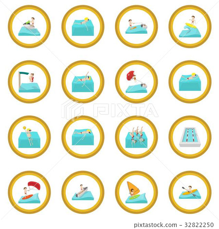 Water sport cartoon icon circle 32822250