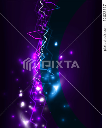 Neon lightning vector background 32822317