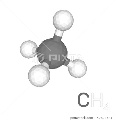 Methane model molecule. Isolated on white  32822584