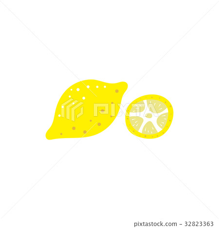 Vector lemon flat illustration isolated background Vector lemon flat illustration isolated background 32823363