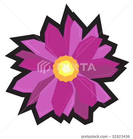 Isolated geometric flower 32823436