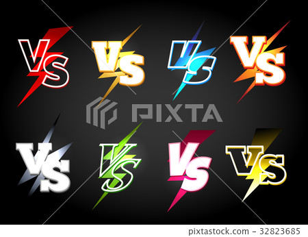 Versus or vs confrontation labels Versus or vs confrontation labels 32823685