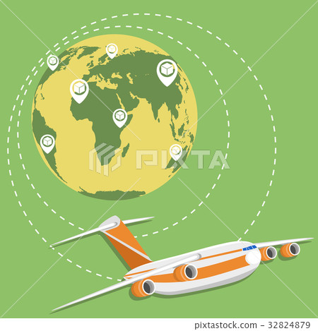 Global network of commercial air cargo trucking 32824879