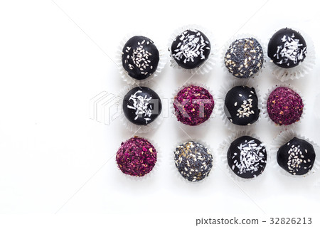 Fitness energy bites, raw chocolate truffles from Fitness energy bites, raw chocolate truffles from 32826213