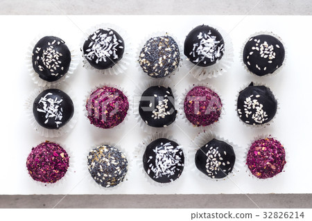 Fitness energy bites, raw chocolate truffles Fitness energy bites, raw chocolate truffles 32826214