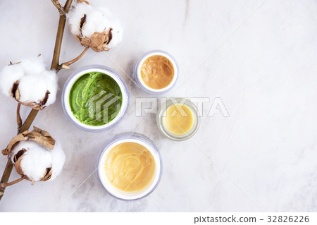Natural skincare cosmetics from above Natural skincare cosmetics from above 32826226