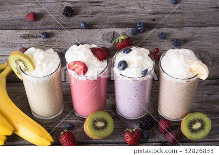 Milk shake with berries Milk shake with berries 32826833