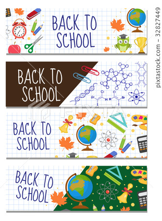Back to school set of banners, template with space Back to school set of banners, template with space 32827449