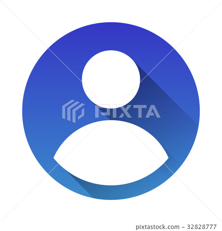 Flat illustration blue circle of user icon 32828777