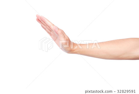 Hand stop gesture isolated on white Hand stop gesture isolated on white 32829591