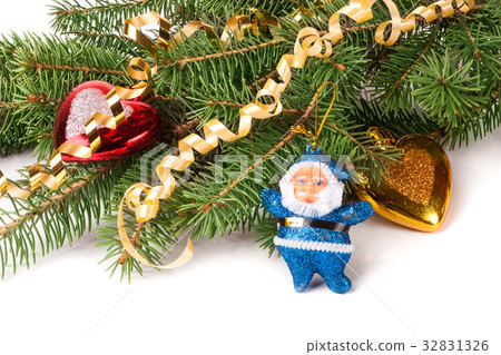 branch of Christmas tree with short needles branch of Christmas tree with short needles 32831326
