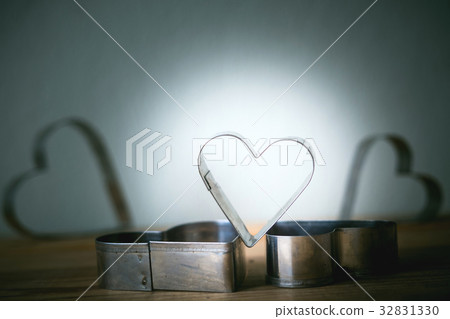 Metal heart in retro style color 32831330