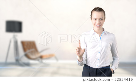 Young beautiful business woman and creative 32834419
