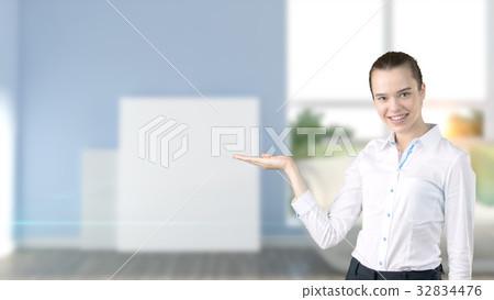 Young beautiful business woman and creative 32834476