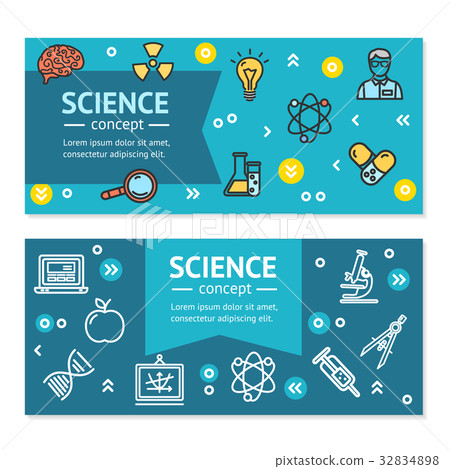 Vector Science Research Horizontal Banners Posters 32834898