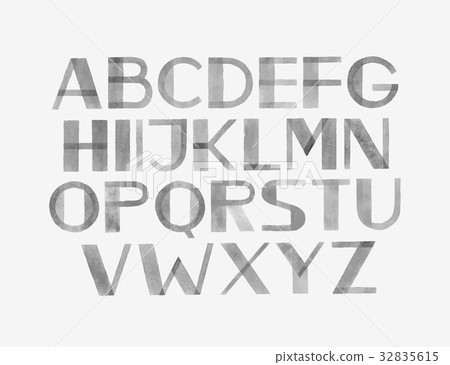 Watercolor aquarelle font type handwritten hand 32835615