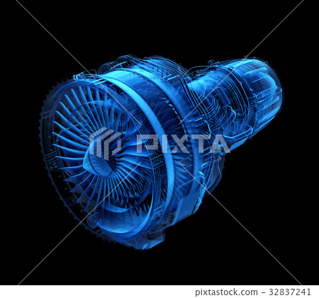 Image of X-ray style turbofan engine 32837241