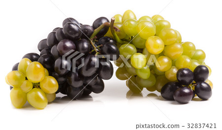 bunch of green and blue grape isolated on white bunch of green and blue grape isolated on white 32837421