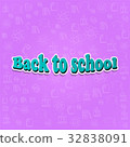 Back to school. Vector . Pink background. 32838091