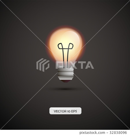 Bulb lamp. Vector illustration. Yellow lamp light. 32838096