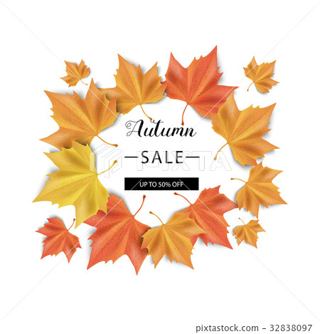 Autumn sale. Vector illustration. Orange and 32838097