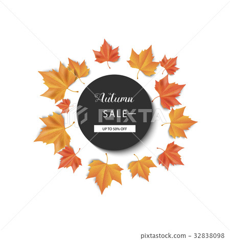 Autumn sale. Vector illustration. Orange and 32838098