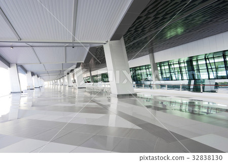 Futuristic empty hallway with modern interior Futuristic empty hallway with modern interior 32838130