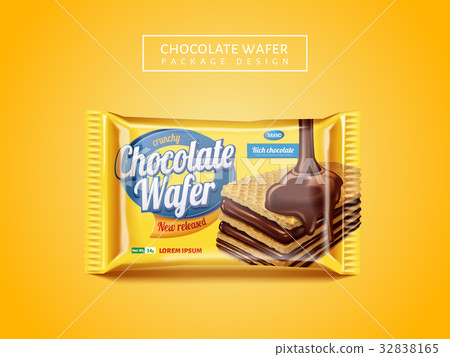 Chocolate wafer package design 32838165